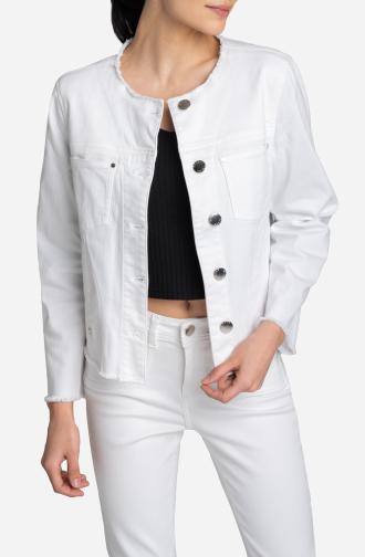 KURTKA JEANS NOLITA - biały